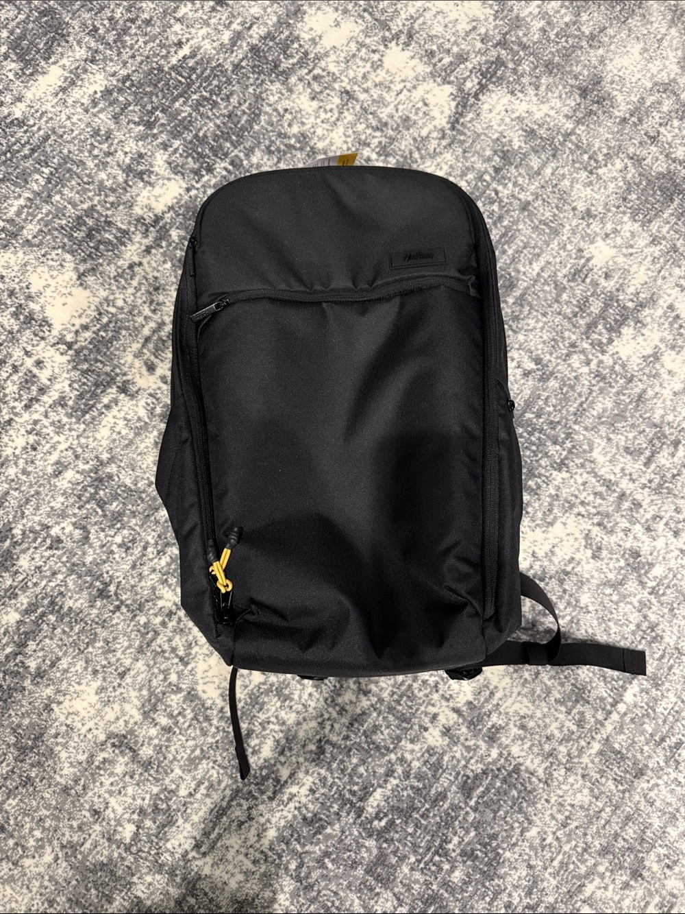 Men’s Black Everyday Backpack with Yellow Accent